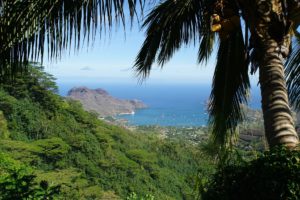 Blick auf die Bucht von Nuku Hiva, Marquesas-Inseln